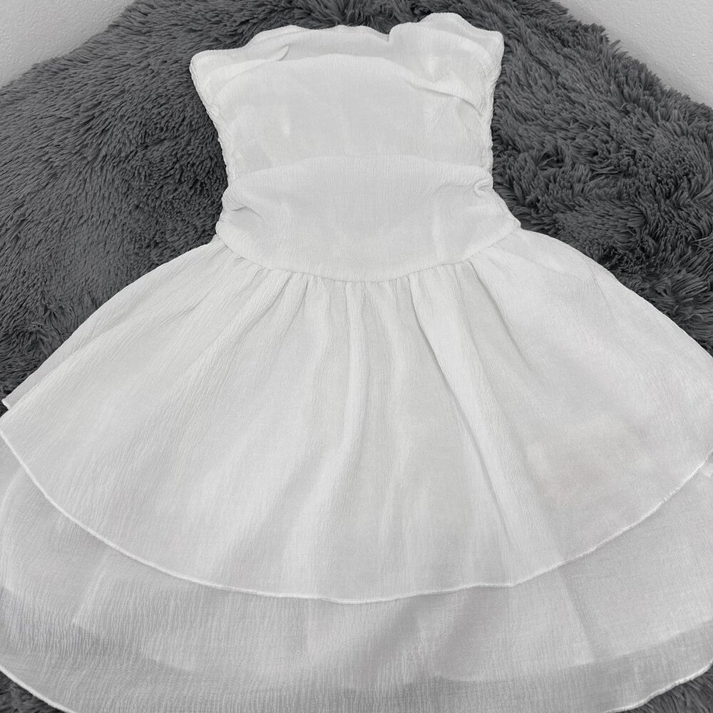 Cider White Strapless Tiered Casual Dress Women’s XS